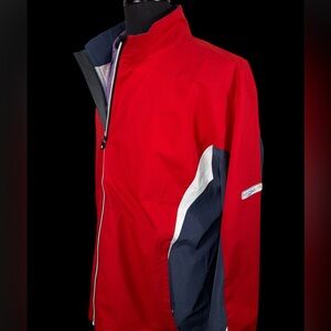 FOOTJOY DRYJOY HYDROLITE RED GOLF JACKET SZ L COUNTRY CLUB EMBROIDERED